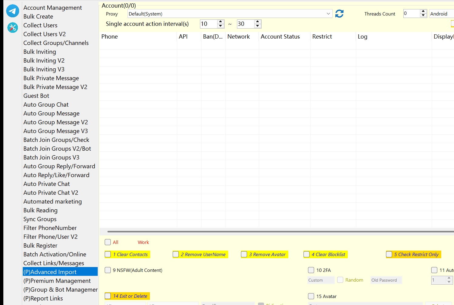 JQOneMatrix Advanced Import and Passkey interface
